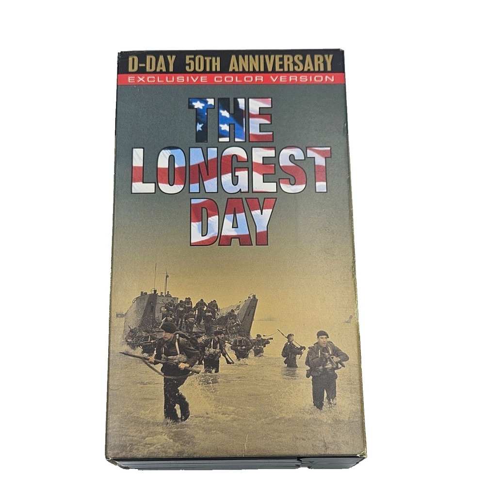 Longest Day VHS 2 Tape Set D-Day Anniversary War Epic Military Classic
